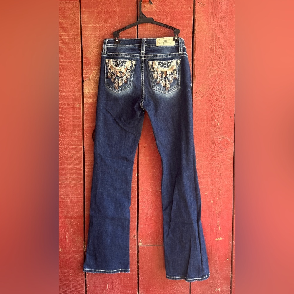 Miss Me Dark Blue Bootcut Jeans with Embroidered Back Pockets